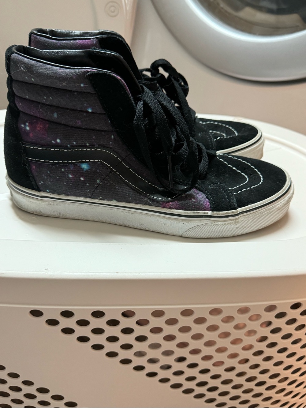 Vans Kids High-Top Sneakers in Black with Galaxy Print